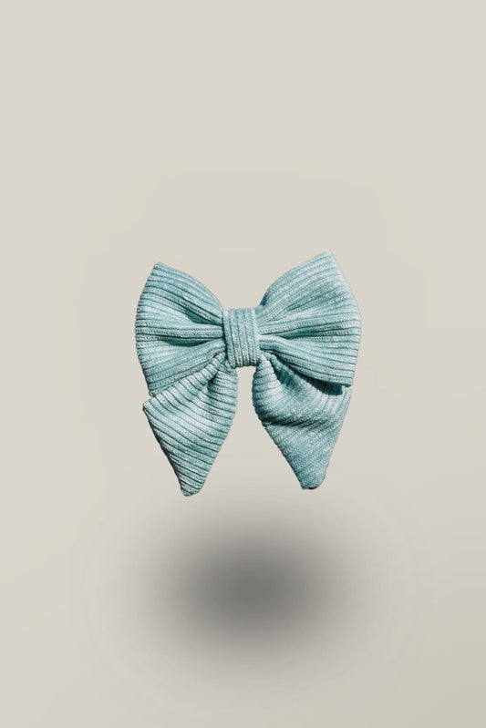 Celadon Sailor Bow (Long Tails, Corduroy)